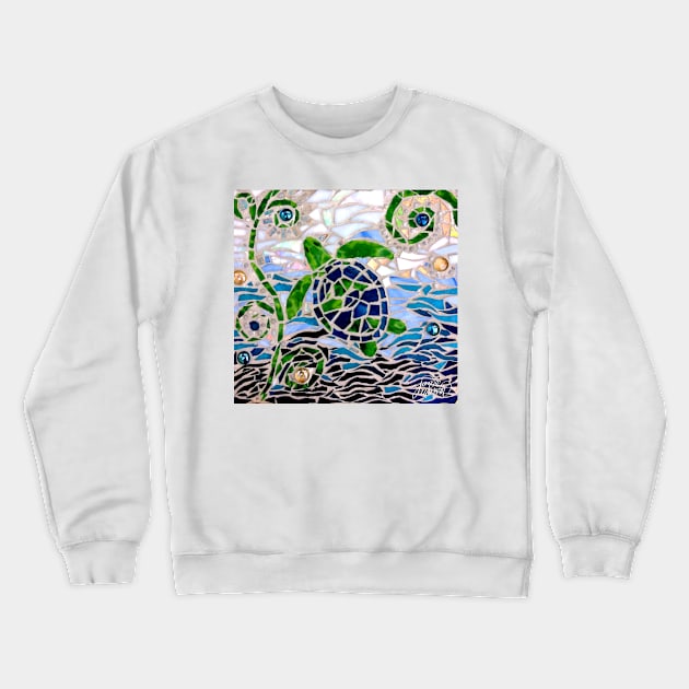 Turtle Mosaic Crewneck Sweatshirt by janmarvin